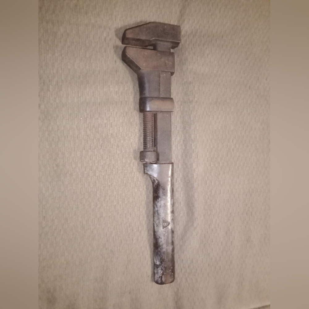 Vintage Billings Adjustable Wrench Marked AT & SF RY Stamped B On Handle 15 1/4"